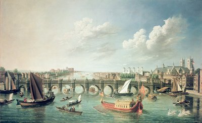 The Thames below Westminster Bridge by William James